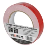 Taśma dwustronna PIANKOWA 25mm x 5m CZERWONA - obrazek 5