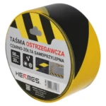 Taśma ostrzegawcza CZARNO-ŹÓŁTA Z KLEJEM  50mm x 33m - obrazek 2