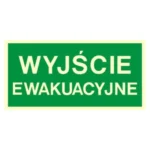 Tablica WYJŚCIE EWAKUACYJNE20 x 40cm - obrazek 2