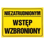 Tablica NIEZATRUDNIONYM WSTĘP WZBRONIONY 25x35