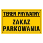 Tablica TEREN PRYWATNY ZAKAZPARKOWANIA 20x33
