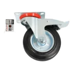 Koło do wózka OBROTOWE Z HAMULCEM 160 x 39mm CZARNE - obrazek 3