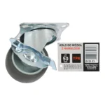 Koło do wózka TPR OBROTOWE Z HAMULCEM  50 x 22mm SZARE - obrazek 2