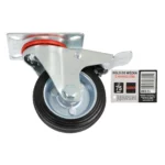 Koło do wózka OBROTOWE Z HAMULCEM  75 x 22mm CZARNE - obrazek 2