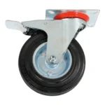 Koło do wózka OBROTOWE Z HAMULCEM 125 x 34mm CZARNE