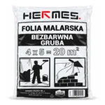 Folia malarska BEZBARWNA średnia 4 x 5m 0,30